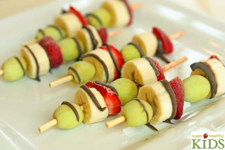 Frozen Fruit Kabobs. What do you think? With or without chocolate?